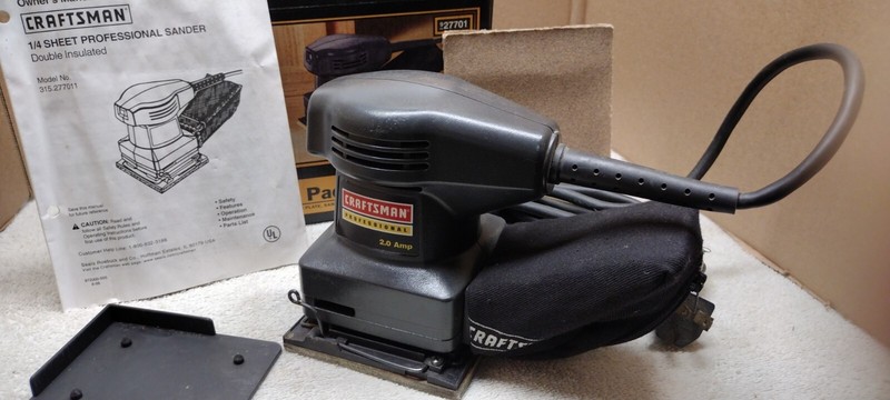Craftsman Professional 927701 1/4 Sheet Pad Sander with Manual & Original Box
