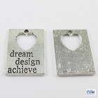<!--F#f_0-->Bulk Dream Design Achieve Charm Pendent Inspirational Message 30x21mm Select Qty<!--F/-->