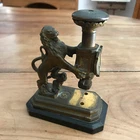 sculpture N123 office object stamp? bronze lion
