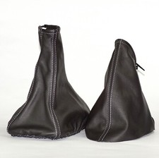 Schaltsack + Handbremssack  Naht weiß passend für BMW 3er E36 1990-2000  (SH150)