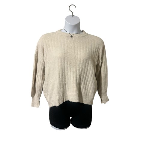 Aerie Cream Oversized Ribbed Knit Pullover Sweater XXS – Soft & Cozy Style - Picture 5 of 7