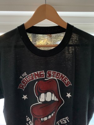 1980s The Rolling Stones Concert T-Shirt medium black 80s 1980s The Rolling Stones Concert T-Shirt medium black 80s