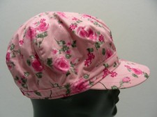 ROSES - FLORAL PRINT - GIRL'S 10-14 SIZE - STRETCH FIT CADET STYLE CAP HAT