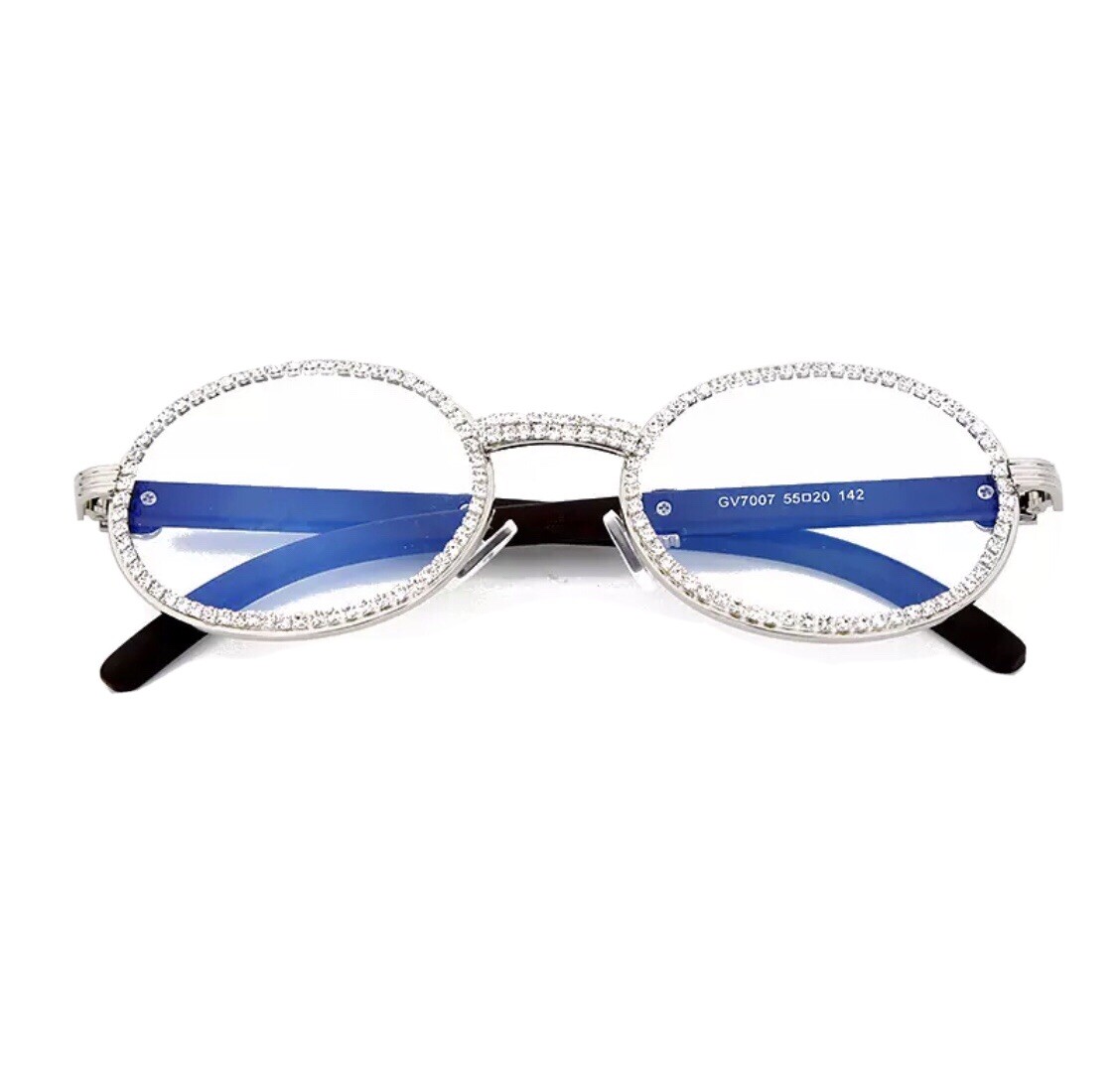 Oval Retro Round Luxury Rhinestone Diamond Sunglasses for  display picture 2