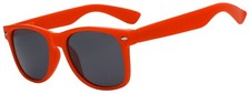Men Women Sunglasses Red Plastic Frame Smoke Lens UV Protection