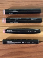 4 AVON Vintage Glazewear Liquid Lip Color, Lip Gloss Assorted