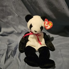 Retired Rare Ty Beanie Babies Fortune The Panda Bear With Errors!!