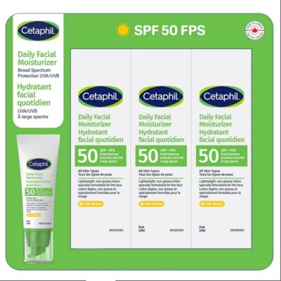 Cetaphil Fragrance Free Daily Facial Moisturizer SPF 50 UVA/UVB Sun Protection