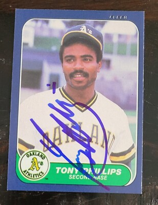 TONY PHILLIPS Signed 1986 Fleer #430 Oakland A's Autographed Card