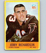 1967 PHILADELPHIA FOOTBALL #8 JERRY RICHARDSON LOW GRADE KQ