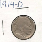 1914-D  Buffalo Nickel :  Fine