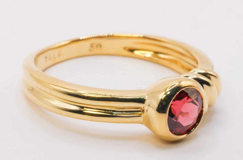 Anillo Tiffany & Co Vintage Redondo Turmalina Rosa Oro Amarillo 18k EE. UU. 5,75 Foto 3 de 4