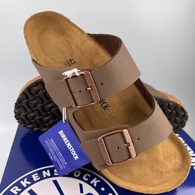 Birkenstock Arizona Birko-Flor Birkibuc Color Mocha Leather Sandals