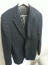 Stafford Executive GLEN Size 42 R Black Wool 2 Button Blazer Made in USA