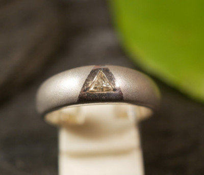 925 Silber Ring Matt Glänzend Zirkonia Edward Marzec, Pracownia Artystyczna