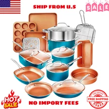 Gotham Steel 20 Piece Nonstick Cookware and Bakeware Set Turquoise
