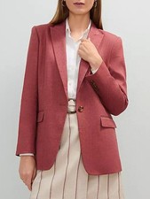 New Ann Taylor Linen Blend Blazer Rosewood 8, M 198