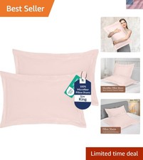 Wrinkle Resistant King Pillow Shams Set - 2 Pack 20x36 Inch Microfiber Comfort