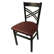 Oak Street Mfg SL2130WINE Crossback Chair w/Wine Vinyl Seat