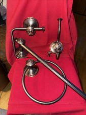 4 Pc Matching Toilet Set, Toilet paper holder, Towel Rack, Dbl Hook  Towel Ring
