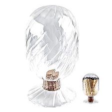 Empty 8oz Glass Helix Spiral Cloche Jar | Holds Cotton Swabs, Toothpicks, Etc...