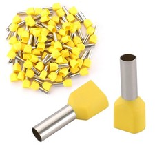 100-Pack AWG 10/6.0mm  Wire Copper Crimp Connector Twin Insulated Ferrule Pin...