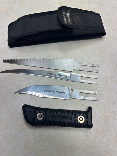 Vintage Berkley Outdoorsman Four Blade Combo Knife Set W/Case