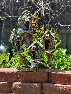 Huge Fairy House Handmade Fairy Magic Fully Decorated & Lights Dollhouse Woodlan