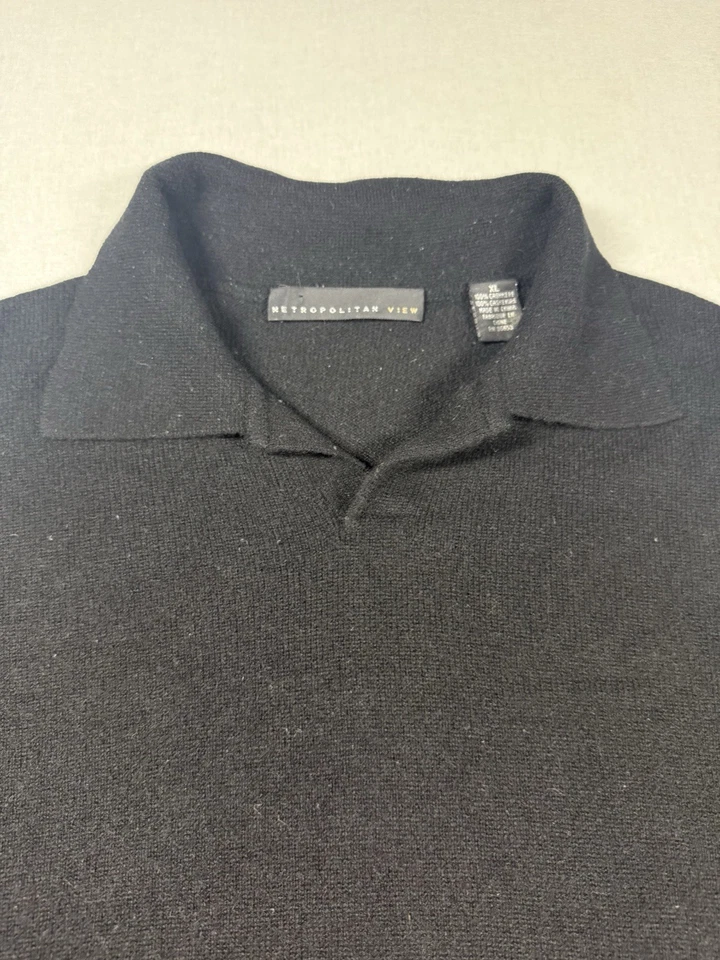 Suéter Metropolitan View 100 % cachemir para hombre XL negro suéter informal preppy Foto 3 de 4