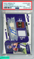 2024 ABSOLUTE JJ MCCARTHY #TOTDJMY TOOLS TRADE DOUBLE RLC-AU RC PSA 9 MINT