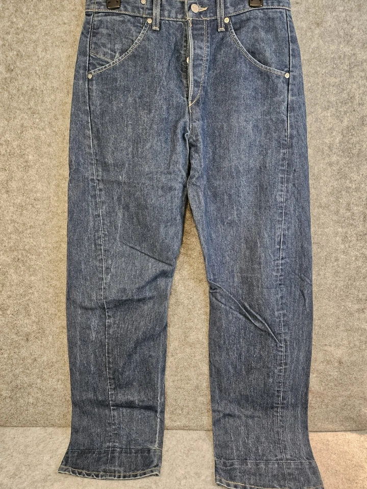 手工制作复古定制李维斯牛仔裤男式 31x32 纽扣门襟高腰 — 第 2/4 张图片