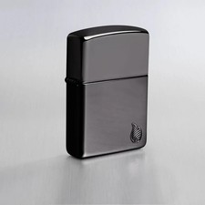 GENUINE Zippo ARMOR� DEEP CARVE ICONIC FLAME Lighter High Polish Black NEW BOXED