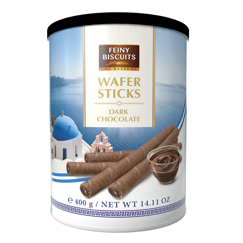 Feiny Wafer Rolls Dark Chocolate Cream Biscuits 400g Greek