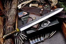 CFK IPAK Handmade D2 Custom PINE CONE HYBRID LATIN MACHETE Chopper Hunting Knife