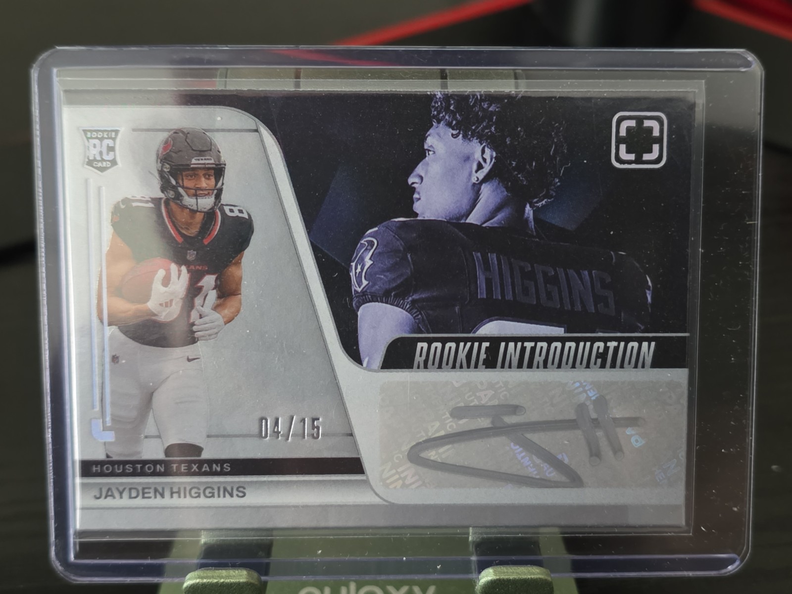 2025 Photogenic Rookie Introduction Jayden Higgins Auto /15 Texans Silver