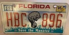 Save The manatee Vintage Florida License Plat...
