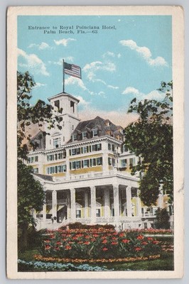 Entrance Royal Poinciana Hotel Palm Beach Florida Resort Postcard