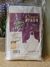 Aunt Martha's-Blank Goods-Stitch "Em Up 100 White Cotton Apron-28x35"-NIP