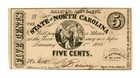 1863 Cr.148 5c The State of NORTH CAROLINA Note - CIVIL WAR Era AU — photo 1