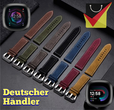 Echtleder Sport Armband für Fitbit Versa 4 / 3 / Sense / Sense 2, Watch Band