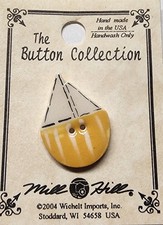 DIY Mill Hill Ceramic Button - Golden Sailboat Button