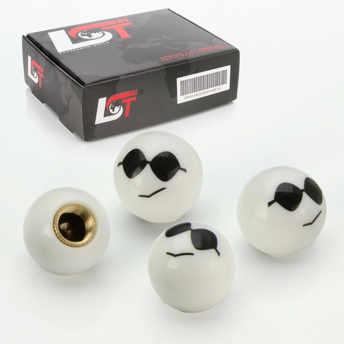 4X Tire Valve Caps Auto Valve Cap Set Smiley Sunglasses For VOLVO