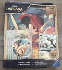 Disney Lorcana Fabled Collection Starter Set 4 Packs Tinkerbell Promo New Sealed
