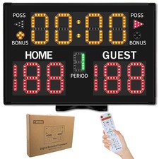 LUCKY TIME Electronic Basketball Scoreboard with Buzzer, Scoreboard, Black