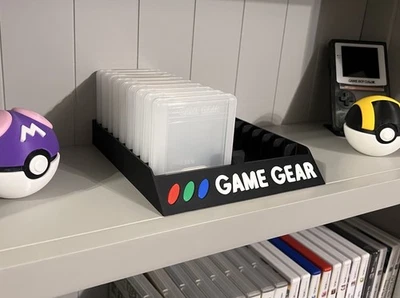 3DTURTL Sega Game Gear 18 Clear Cartridge Holder Stand Display Games Rack - 18 Games