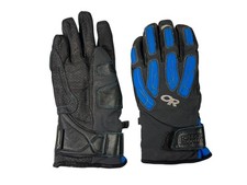 OUTDOOR RESEARCH OR Black/Blue Waterproof GORE-TEX WARRANT GLOVES Adult SMALL