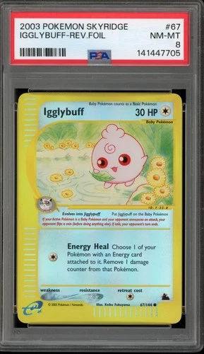 Pokemon Igglybuff Skyridge Reverse Holo #67 PSA 8