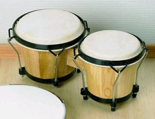 Bongo Drum Set. African Wooden Hand Drum by Tickit.  150mm and 175mm Rims. BNIB