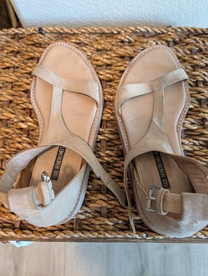 Ann Demeulemeester 36 1/2 Beige  Leather Sandals Made In Italy