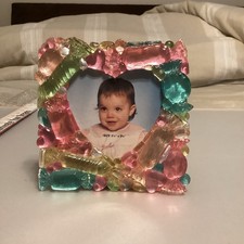 Vintage 3.5  x3.5  Candy Heart Shaped Standing Photo Frame
